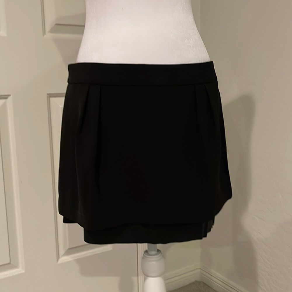 EXPRESS Tiered Mini Skirt in Black